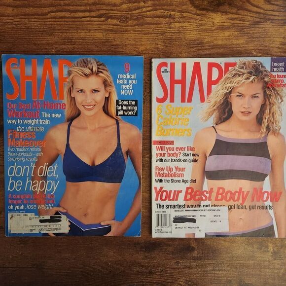 Vintage Shape Magazine Lot Sept Oct 1998 Danieia Pestova, Basia Cover Fitness - Picture 1 of 4